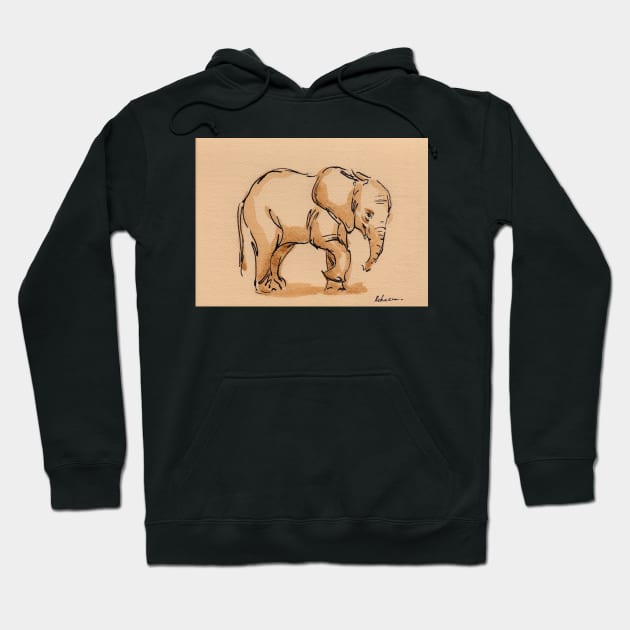 Little Lady:  Baby Elephant Watercolor Painting #17 - Loxodonta Africana Hoodie by tranquilwaters